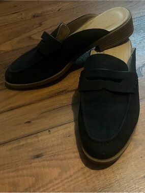 Black faux suede shoes